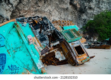 Bali Uluwatu Shipwreck On Beach