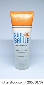 Balikpapan, 2 October 2021. Emina Sun Battle SPF 30 Is A Sun Protection With A Light Texture And Ready To Protect From UV Rays.