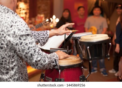 Balikpapan, East Borneo / Indonesia - June 20 2018: Bongo Player