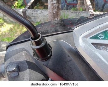 Balikpapan East Kalimantan/Indonesia - October 30th 2020 : Motor Spedo And Motorbike Rearview Mirror