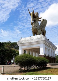 Balikpapan, Indonesia - October 21th, 2020 - Big Statue On Kumala Island