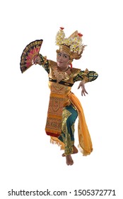 A Balinese Legong Dancer Holding A Fan