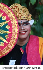 Balinese Male Traditional Dancer In Action