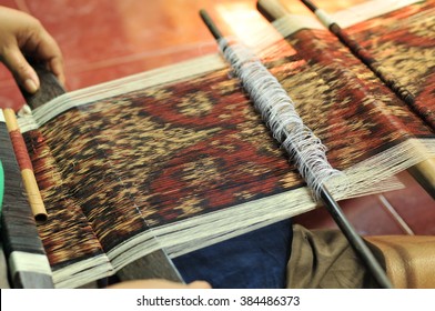 Balinese Women Weaving Fabric Ikat, Bali, Indonesia