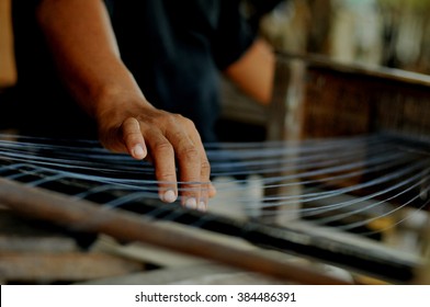 Balinese Women Weaving Fabric Ikat, Bali, Indonesia