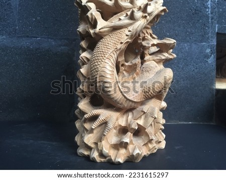 	
Balinese Wooden Dragon Sculpture Wood Carving, Sculpture, Art from Bali Indonesia