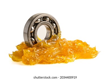 Ball bearing stainless with grease lithium machinery lubrication for automotive and industrial  isolated on white background with clipping path - Shutterstock ID 2034400919