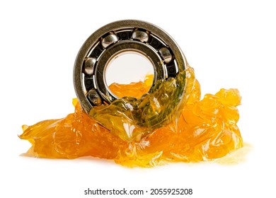 Ball bearing stainless with grease lithium machinery lubrication for automotive and industrial  isolated on white background with clipping path - Shutterstock ID 2055925208