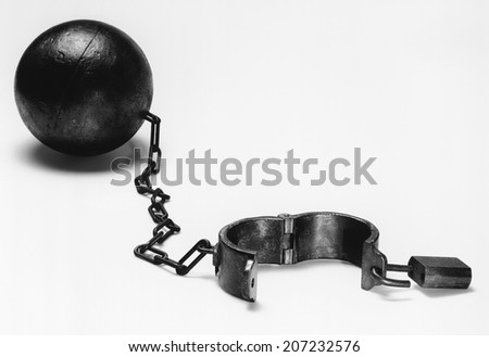 Ball and chain (b&w)