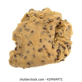 A Ball Of Chocolate Chip Cookie Dough Isolated On A White Background.