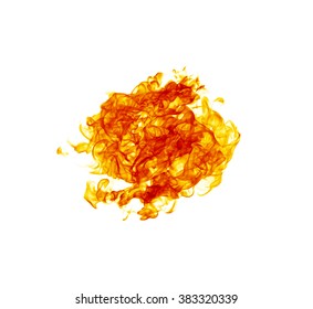 Ball Of Fire Isolated On White Background