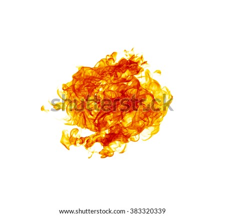 ball of fire isolated on white background