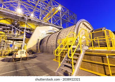 Ball mill at a Copper Mine in Chile at dawn.