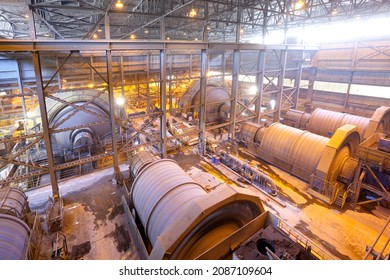 Ball mills in a Copper Mine in the mining region of northern Chile.