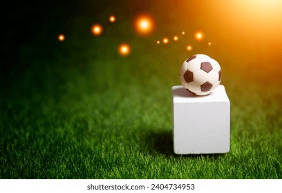 ball on square box , football competitions , soccer bet  - Powered by Shutterstock