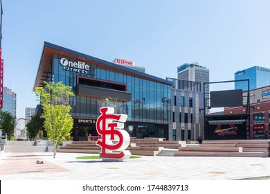 Ball Park Village Square Is  Empty Of Fans Amid The Global Corona Virus COVID-19 Pandemic, Friday May 29, 2020, In St. Louis, Mo. (Matt Munsell)