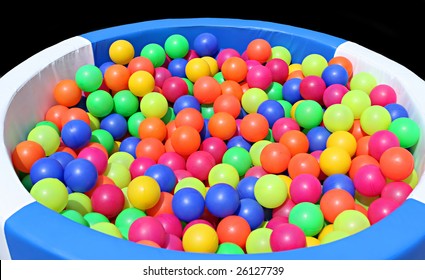 A ball pit on the beach for playing around