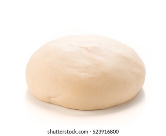 Ball Of Raw Dough Isolated On White Background