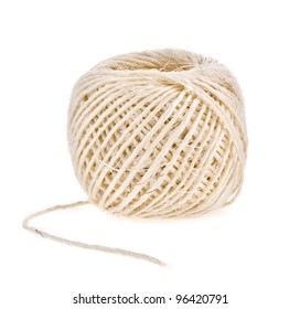 Ball Of String, Isolated On White.