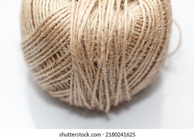 Ball Of Thread . Natural Twine Ball , Macro Image