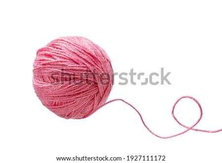 Ball of yarn isolated on white background. Woolen skeins of thread.