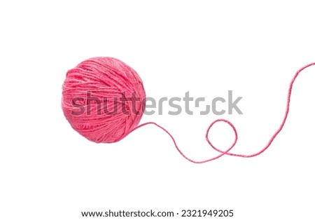 Ball of yarn isolated on white background. Woolen skeins of thread.