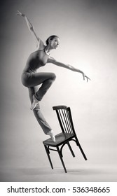 ballerina with a chair