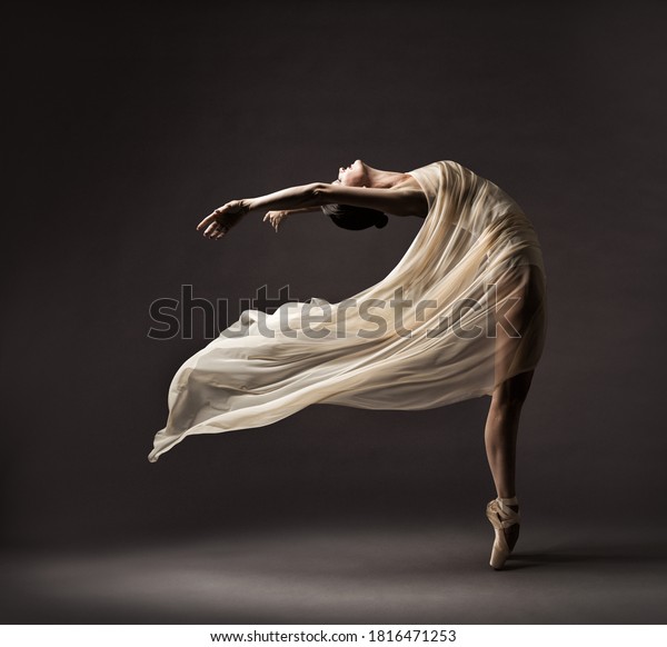 Ballerina med silke moderne Stock-foto (rediger nu)