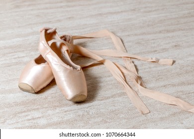 Ballerina shoes, Pointe shoes without people.