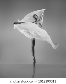 
Ballerina with a white flying cloth