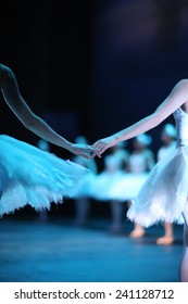 Ballerinas on the stage, Swan Lake ballet