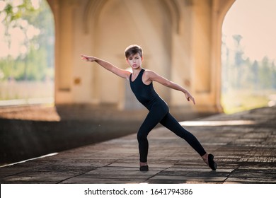 Ballet Boy Is Training On The Street