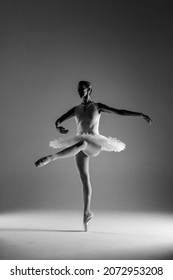 Ballet. Classical Ballerina Dance. Classical Ballet Performed By A Dancer On Stage