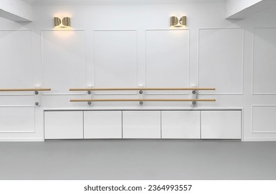 ballet dance studio wall with barre - Powered by Shutterstock