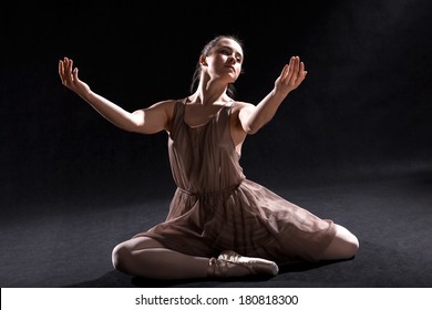 Ballet Dancer Acting In Play On A Stage.