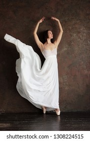 Ballet Dancer Ballerina Beautiful White Dress Stock Photo 1308224515