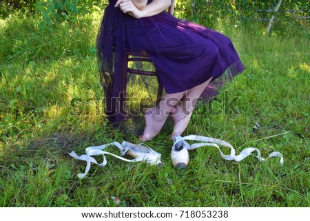 Ballet Dancer Bare Feet Sits On Stock Photo Edit Now