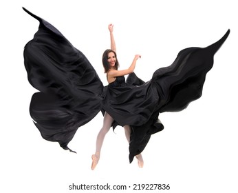 Ballet dancer in  flying dress