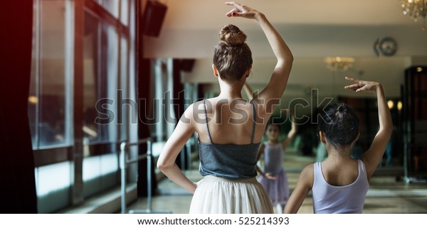 Ballet Dancer Training\
School Concept