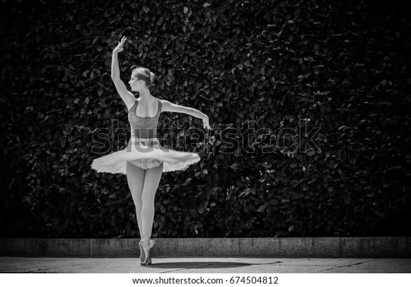 Ballet Dancer White Tutu Posing City Stock Photo Edit Now 674504812
