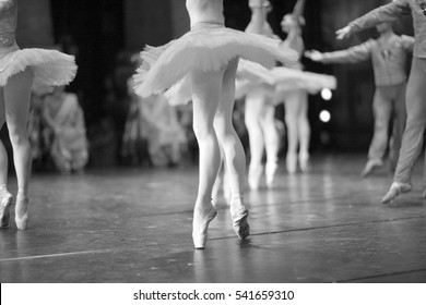 Ballet Dancers On Stage During A Performance In The Theater