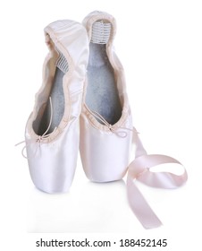 Ballet Pointe Shoes Isolated On White