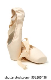 Ballet Pointe Shoes Isolated On White