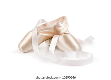 Ballet Shoes On White Background