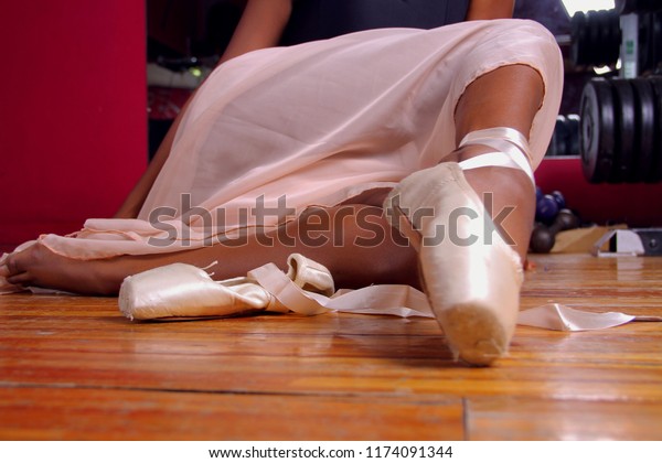 ballet slippers and pointe shoes