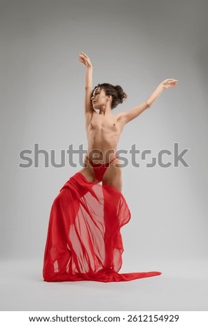 Ballet-inspired dance expressing fluidity and elegance with light and shadows
