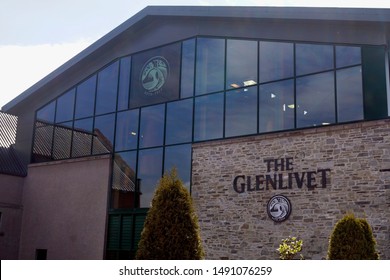 Ballindalloch, Speyside, Scotland - May 12 2017: The Glenlivet whisky distillery in the Speyside