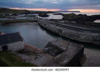 Ballintoy Harbour At Sunset.