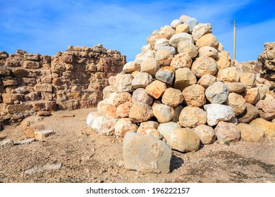 Ballista Stones At Arsuf Castle, Apollonia