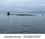 Ballistic missile submarine at sea on the surface.